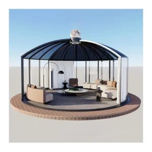 Glass Dome Yurt Tent Iron Frame Four-Season Waterproof for Outdoor Events Villa Decoration Customizable