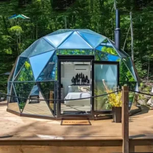 Glass Geodesic Dome Tent Aluminum Alloy Frame Four-Season Winter Igloo House Glamping Hotel Resorts Outdoor