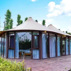 Glass Luxury Outdoor Safari Glamping Yurt Resort Tent with Bathroom