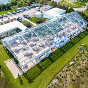 Glass Rooftop Wedding Tent with Aluminum Frame Luxury Transparent Marquee for Outdoor Party Custom Size 20×40