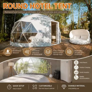 Glass Spherical Dome Tent Four-Season Waterproof Hotel Restaurant Home Use