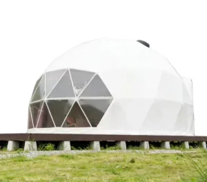 Good Quality Outdoor Hotel Resort Pvc Leisure Round Canvas Geodesic Glamping Dome Tiny House Tent
