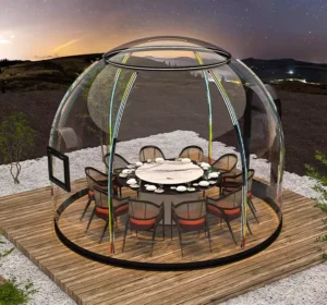 Greenhouse Dome Outdoor Camping Wind-Resistant PC Waterproof Fireproof Round Clear Geodesic Dome Tent