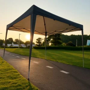 Grey 3x3m Pop up Gazebo Tent 210D PA Roof Steel Frame Portable Folding Canopy with 600D Carry Bag