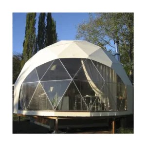 Guangzhou Dome Tent Manufacturer PVC-coated Soundproof Polyester Fabric Circular Desert Winter Geodesic Hexagon Dome House Tent