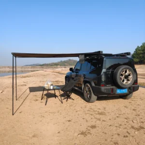 Hard Shell Oxford Single Layer 2*2.5m All-black Waterproof Beach Car Side Tent with Awning and Canopy