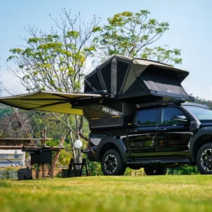 Hard Shell Pickup Roof Top Tent with 270 Awning and Electric Pop up for F150 Hilux Jeep Ranger Tacoma 4×4 Camping