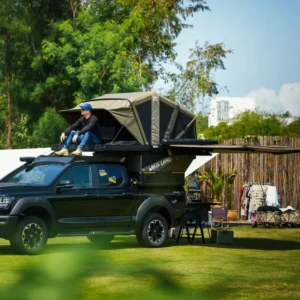 Hard Shell Pop up Pickup Truck Tent Electric Auto Setup Roof Top Tent 4X4 Car Camping with Awning for F150 Tacoma Off Road