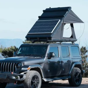 Hard Shell Roof Tent with Thermal Insulation Multi-Layer Fabric Semi-Automatic Lift for 3-4 Person Camping
