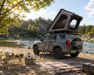 Hard Shell Roof Top Tent Aluminum Large Space 4 Season Waterproof Quick Opening Rooftop Tent