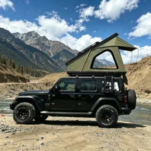 Hard Shell Rooftop Tent Aluminum Triangle Car Tent
