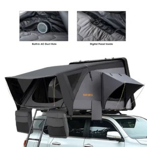 Hard Shell Rooftop Tent Slimline ABS Lightweight Family Camping Tent With Stargazer Window USB Charging For SUV Jeep