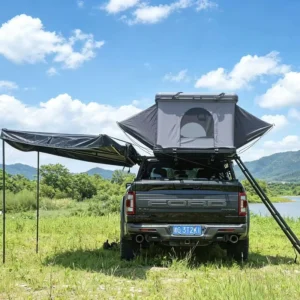 Hard Shell Triangle Aluminum Honeycomb SUV Rooftop Tent Waterproof Canvas Car Roof Top Tent with Ladder for 4 Person Camping