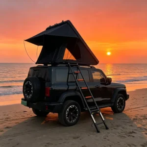 Hard Shell Triangle Clamshell Car Rooftop Tent Ultra Thin Aluminum