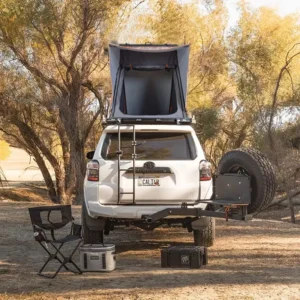 Hard Shell Triangle Roof Top Tent 1 2 Person Quick Opening Aluminum Alloy with Mesh Ventilation for SUV Outdoor