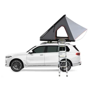 Hard Shell Triangle Roof Top Tent with Quick Automatic Opening Aluminum Alloy 1 2 Person Tent for SUV and Truck Camping