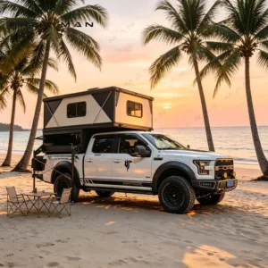 Hard Side Pop up Slide in Pickup Truck Camper 4 Person Outdoor Rooftop Tent Camper
