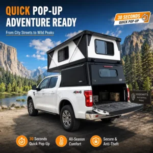 Hard Sided Pickup Truck Camper Shell Truck Camper Rooftop Tent with Canopy for Ford Tacoma Tundra