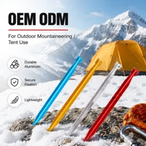 Hardened Aluminum Alloy Tent Stakes 20cm Square Rock Stakes for Tent Awning Guy Rope Fixing Tent Peg Accessories OEM ODM