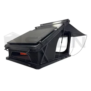 Hardshell Aluminum Rooftop Tent with Double T-Slots for 4WD Vehicles 4-Person LED Light Canvas