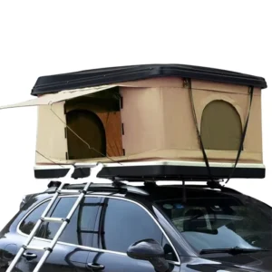 Hardshell Rooftop Tent 3-4 Person Four-Season Waterproof Camping Tent Quick Automatic Opening with Retractable Car Awning