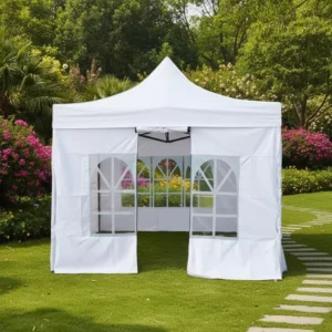Heavy Duty 10×10 Ft Pop-up Canopy Tent Gazebo Outdoor Event Shelter Folding Trade Show Awning with Window Sidewall