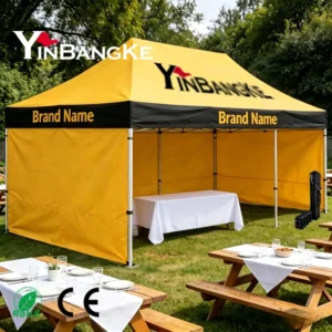 Heavy-Duty 10×10 ft Outdoor Canopy Tent for Flea Markets and Trade Shows with Custom Logo