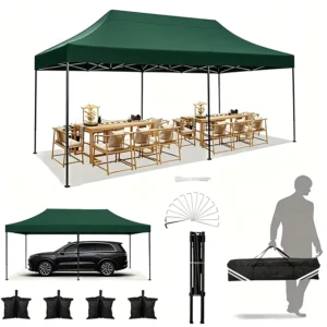 Heavy Duty 10×20 Oxford Pop Up Canopy Tent with Iron Frame Double Layer Waterproof for Outdoor Exhibition Trade Show