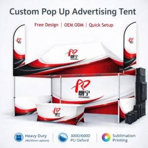 Heavy Duty 10x20ft Folding Trade Show Tent with Waterproof Canopy Custom Printed Logo for Outdoor Exhibition Brand Promotion