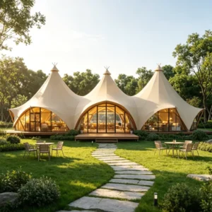 Heavy Duty 3-Bay Clear Span Tent 850g PVC Coated Fabric Galvanized Steel Frame Large Event Shelter for Expo Wedding Exhibition