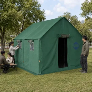 Heavy Duty 3mX4m Canvas Glamping Tent Single Layer 16 SQM Waterproof Summer Outdoor Safari Event Tent with Steel Frame