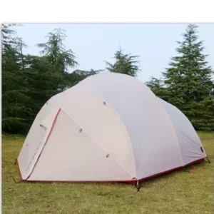 Heavy Duty 4 Person Four-season Double Layer One Bedroom Rainproof Camping Tent Lightweight 20D Silicone-Coated Aluminum Pop