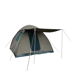 Heavy Duty 440GSM Ripstop Canvas Bow Tent Easy Setup Waterproof Safari Camping Tent with Spring Steel Frame for Outdoor Glamping
