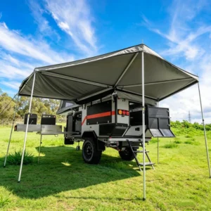 Heavy Duty 4×4 Off Road Camper Trailer All Terrain Off Grid Caravan with Rooftop Tent for Ford F150 Pickup