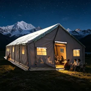 Heavy Duty 5x15m Canvas Event Tent Waterproof Summer Single Quick Automatic Opening Large Outdoor Commercial Wedding Party