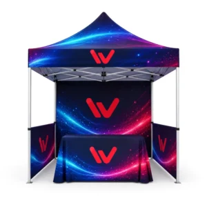 Heavy Duty Aluminum Frame 10×10 Pop-Up Canopy Tent, Custom Sublimation Print, Trade Show