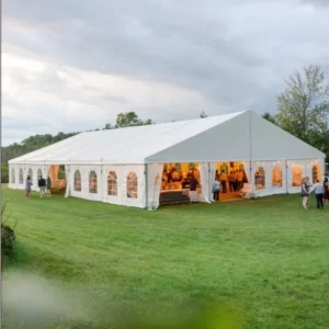 Heavy Duty Aluminum Frame Pop-up Summer Party Tent with Windows Instant Canopy Shelter for BBQ Beach Camping