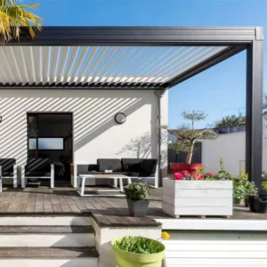 Heavy Duty Aluminum Gazebo Windproof Rainproof Outdoor Pergola Bioclimatic Louver Roof Garden Patio Sun Shade Canopy