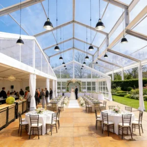 Heavy Duty Aluminum Glass Orangery Tent Windproof Atrium Marquee Large Outdoor Wedding Party Hall