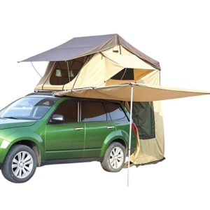 Heavy-Duty Aluminum Triangular Rooftop Tent, Double-Layer Windproof 4-Season Car Camping Tent for Overlanding