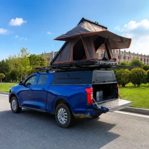 Heavy-Duty Aluminum Wedge Pickup Canopy Camper Tent for RAM 1500 5.7ft and 6.4ft Beds, 2-3 Person, Waterproof, Overland Pop-Up
