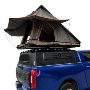 Heavy Duty Aluminum Wedge Truck Cap Camper Tent for Ford F150 5.5ft 6.5ft Bed 2 Person Pop-Up with Side Windows