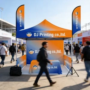 Heavy Duty Canopy Tent Dye Sublimation Custom Printing 10x10ft Aluminium Frame Collapsible Trade Fair Tent Set for Branding Event