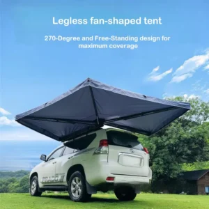 Heavy Duty Car Side Awning Double Metal Plate Windproof Rainproof Retractable Rooftop Tent for Car Traveling Family Camp