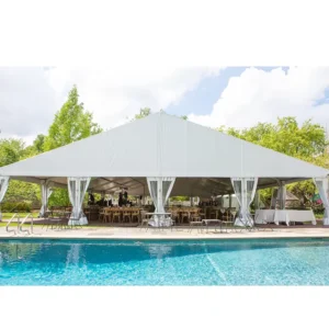Heavy-Duty Clear-Top PVC Wedding Event Tent, 10 x 20, Aluminum Frame, Outdoor, 500 People