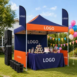Heavy-Duty Custom-Branded Pop-Up Advertising Tent for Outdoor Events