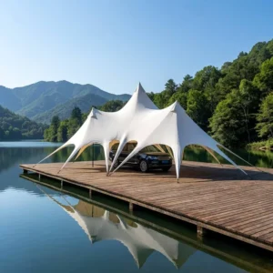 Heavy Duty Galvanized Steel Double Layer Canopy Tent 13x12x4.95m Oxford Fabric Multi Peak for Outdoor Events Beach Use