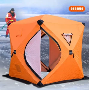 Heavy-Duty Insulated Ice Fishing Shelter 3-4 Person Portable Windproof Waterproof Foldable Winter Outdoor Camping Tent