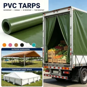 Heavy Duty PVC Tarpaulin Fabric Roll for Cargo Truck Trailer Cover Industrial Logistics Waterproof Dustproof Material