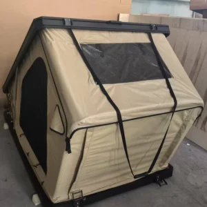 Heavy-Duty Pop-Up Car Rooftop Tent with Reinforced Steel Frame, Breathable Mesh Doors, UV-Blocked Canvas and Rain Cover